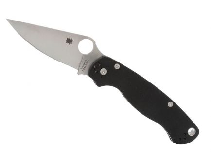 Spyderco Para Military 2 G-10 Plain Edge Knife, Black - C81GP2