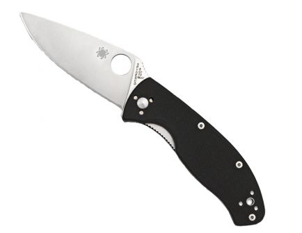 Spyderco Tenacious G-10 Plain Edge Knife, Black - C122GP