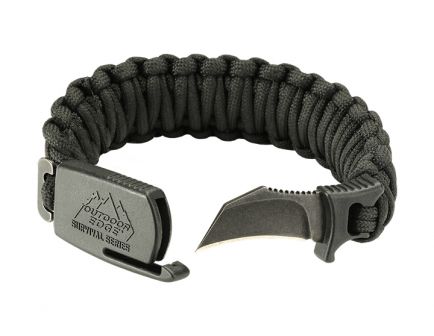 Outdoor Edge Para-Claw Paracord Bracelet Tactical Knife, Black (Medium) - PCK-80C