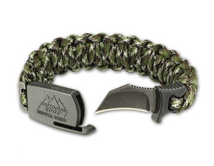 Outdoor Edge Para-Claw Paracord Bracelet Tactical Knife, Camo (Large)