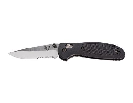 Benchmade Mini Griptilian Serrated Drop Point Folding Knife, Satin - 556S-S30V