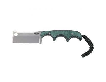 CRKT Minimalist Cleaver Fixed Blade Knife w/ Sheath, 2.13", Green - 2383