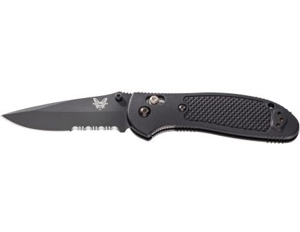 Benchmade Griptillian Folding Drop Point Knife Serrated, Black - 551SBK-S30V