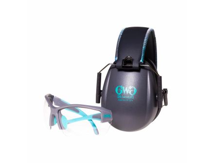 Girls With Guns Earmuff & Safety Glasses Combo 23dB, Teal - 2388