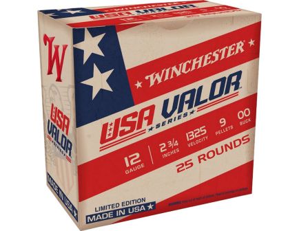 Winchester Valor Ammo 12 GA 2-3/4” 00 BUCK, 9 PEL, 25rds