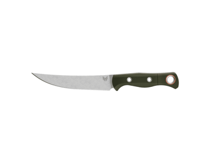 Benchmade Meatcrafter OD Trailing Point Fixed Blade Knife, OD Green