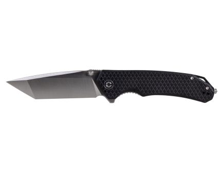 Kronos Brazen Tactical Satin Tanto Folding Knife, Black - PSA-638-1