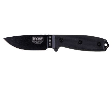 ESEE Esee-3 Mil, Fixed Blade Knife w/ Sheath - ESEE-3MIL-P-BLK
