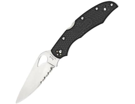 Spyderco Harrier 2 Combination Edge Folding Knife Drop Point, Black - BY01GPS2