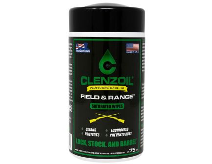 Clenzoil Field & Range Non-Woven Saturated Wipes 5" x 7" - 75-Count Pack - 2243