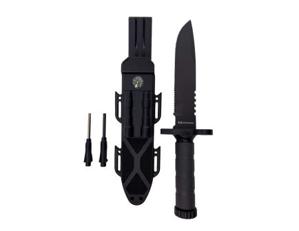 Humvee Adventure Gear Sawback Survival Knife, Black - HMV-KFXB-02
