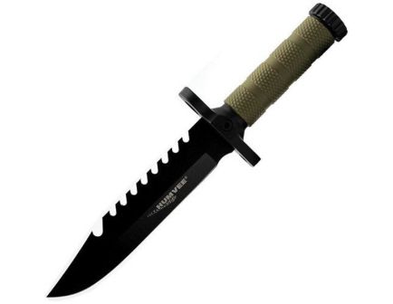 Humvee Adventure Gear Sawback Survival Knife, Green - HMV-KFXB-01