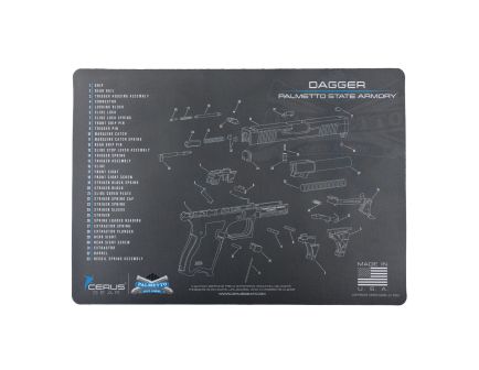 PSA Custom 12" x 17" Dagger Cleaning Mat, Charcoal/Blue
