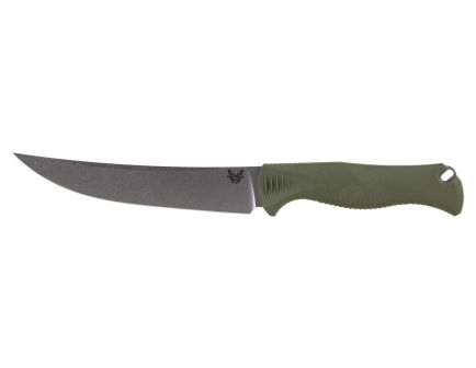 Benchmade Meatcrafter 6" Trailing Point Fixed Blade Knife, Dark Olive - 15500-04