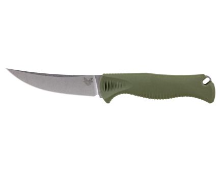 Benchmade Meatcrafter 4" Trailing Point Fixed Blade Knife, Stonewash - 15505