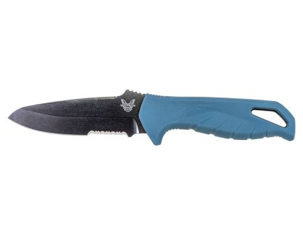 Benchmade Undercurrent Fixed Blade Sheepsfoot Knife, Depth Blue Santoprene - 18040S