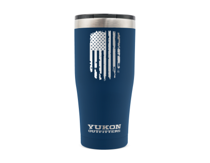 Yukon Outfitters 20 oz Freedom Tumbler, Navy w/ Vertical US Flag  - MGYT20NBVUS