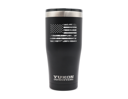 Yukon Outfitters 20 oz Freedom Tumbler, Black w/ Distressed USA Flag - YO20BLACKUSA