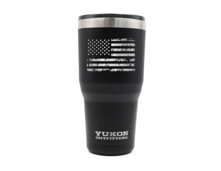 Yukon Outfitters 30 oz Freedom Tumbler, Black w/ Distressed USA Flag - YO30BLACKUSA