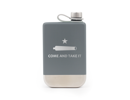 Yukon Outfitters 9oz Highline Flask, Charcoal w/ Come and Take It - YF09CHARCTI