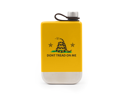 Yukon Outfitters 9oz Highline Flask, Gold w/ Don't Tread On Me - YF09DTMG