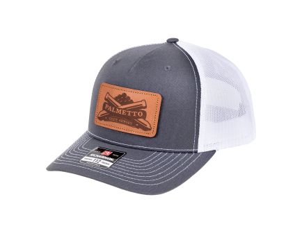 PSA Leather Patch Richardson 5 Panel Trucker Hat, Charcoal
