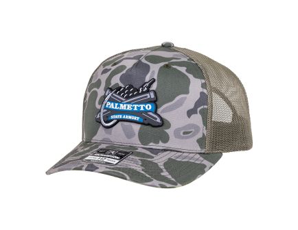PSA PVC Fishing Patch Richardson 5 Panel Trucker Hat -  Duck Camo
