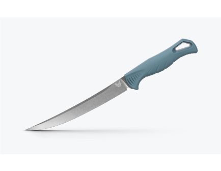 Benchmade Fishcrafter Fixed Blade Trailing Point Knife 7", Depth Blue - 18010