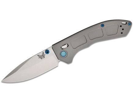 Benchmade Mini Narrows Folding Drop Point Knife, Titanium Gray - 743