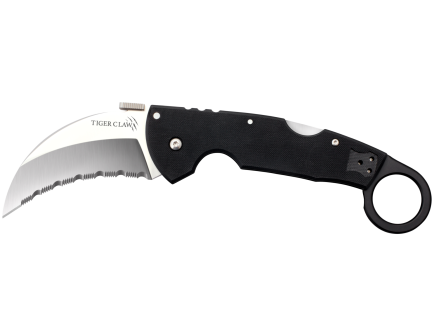 Cold Steel Tiger Claw Hawkbill Karambit Knife, Black