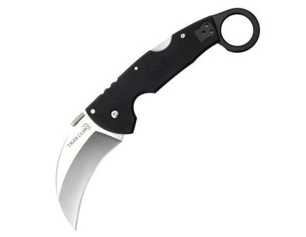 Cold Steel Tiger Claw Karambit Knife Hawkbill Black Plain Edge - Durable, Lightweight and Reliable Handle - CS-22C