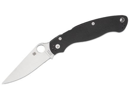 Spyderco Military 2 Folding Clip Point Knife, Black - C36GP2