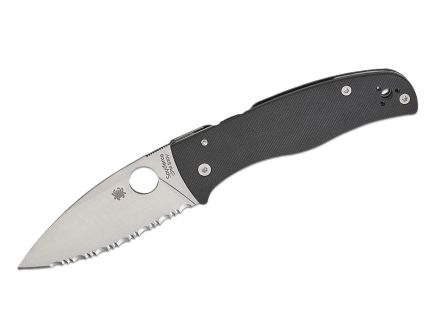 Spyderco Bodacious Folding Spear Point Knife Serrated, Black - C263GS