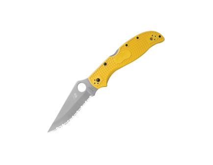 Spyderco Stretch 2 XL Lightweight Salt Folding Clip Point Knife Serrated, Yellow - C258SYL