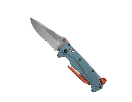 Benchmade Adira Folding Drop Point Knife Serrated, Depth Blue - 18060S
