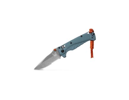 Benchmade Adira Folding Drop Point Knife Serrated, Depth Blue - 18060S
