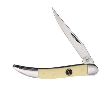 American Buffalo Knife & Tool Roper Pecos Large Toothpick Folding Knife Clip Point, Yellow