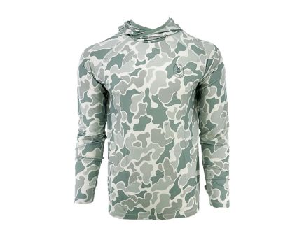 PSA Performance Hoodie with Logo, Whisper Green Camo
