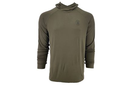 PSA Performance Hoodie with Logo, Olive Solid