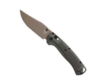 Benchmade Taggedout Clip Point Folding Knife, Deep Olive - 15536TN-02