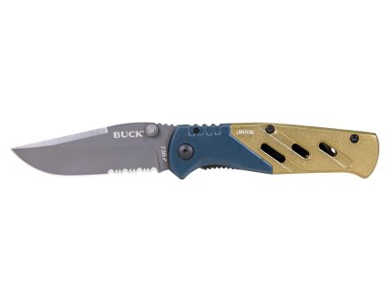 Buck XLT Trekker Folding Clip Point Knife, Blue/Green -  0736GRXWM-B