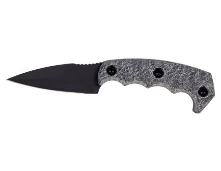 Half Face Blades Humint Fixed Blade Knife Gray Micarta (3" Black Cerakote)