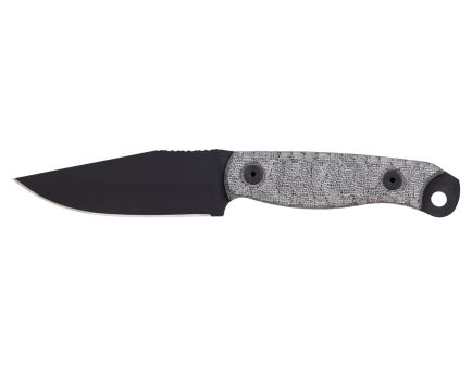 Half Face Blades Crow Scalper Fixed Blade Knife Gray Micarta (4" Black Cerakote)