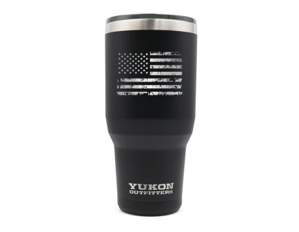Yukon Outfitters 40oz. Freedom Tumbler, Black Distressed USA Flag Engraved - YO40BLACKUSA