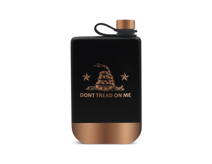 Yukon Outfitters 9 oz "Don't Tread on Me" Highline Flask, Black/Copper - YF09DTMBC1