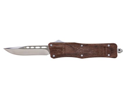 Master Cutlery Wood Grain Drop Point OTF Knife 8.25" - OTF825WG
