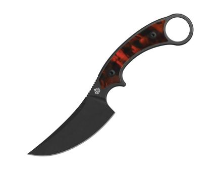 QSP Viper Fixed Blade Clip Point Knife, Black Tortoise - QS166C2