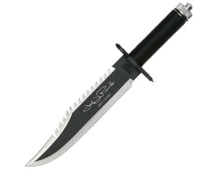 Rambo Knives First Blood II Fixed Blade Sawback Knife, Black - RB9424