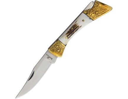 Rough Rider Stag Folding Clip Point Knife, Stag Bone - RR1396