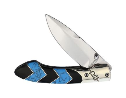 Rough Rider Peak Folding Drop Point Knife, Turquoise - RR1578